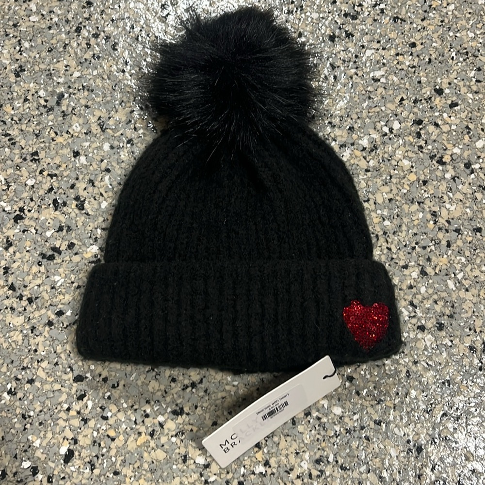 Black Beanie with Heart - Molly Bracken